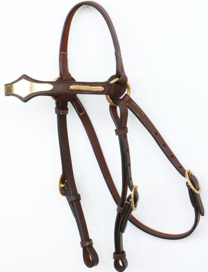 Newmarket's Shaped Barcoo Bridle With Brass Plate